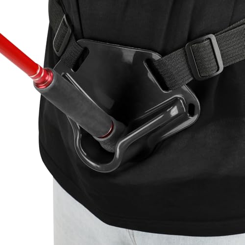 SANLIKE 2PCS Adjustable Fishing Fighting Belt ABS Rod Waist Support Tackle | Soft EVA cushion eases belly pressure, quick adjust waist strap, deep rod slot, bonus metal clip for small tackle storage - color: Black Fishing Belt-- 2pcs