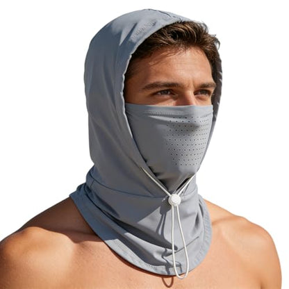 Cooling Balaclava Face Mask Sun UV Protection Hood Full Head Mask Face Cover with Breathable Holes for Cycling Fishing - color: Dark Gray