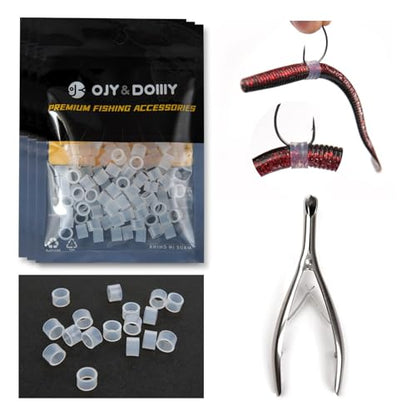 Wacky Worm O-Rings (180/150/120 Packs) – Heavy-Duty Silicone Senko Bait Protector (Only Kit Includes Tool) | Prevents Bass from Ripping Soft Plastics | Fits All Senko Worms (Small/Medium/Large) - color: 360rings + tool
