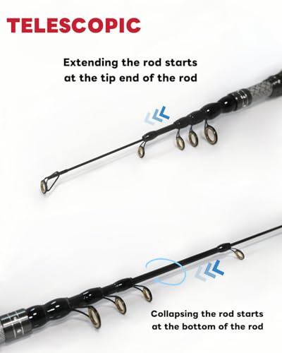 Telescopic Fishing Rod - Lightweight 42T Carbon Fiber Portable Travel Rod for Freshwater River Fishing, Beginner & Kid Friendly 5.9ft/6.9ft/7.9ft/8.9ft/9.9ft/10.9ft - size: 1.8m/5.9ft