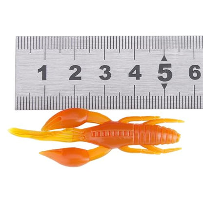 Soft Silicone Crawfish Lures Kit, 25Pcs Saltwater Fishing Lures Shrimp Baits Set for Bass Fishing, Fishings Bait for Freshwater Saltwater Gifts - color: Orange