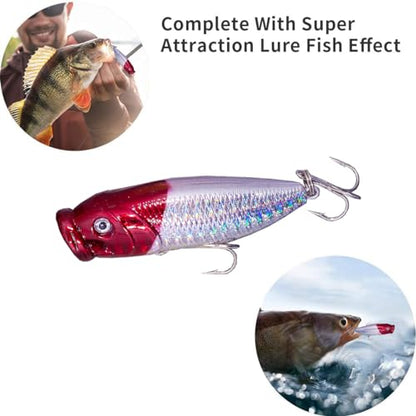 Fishing Lures Freshwater Bait Tackle kit.Tackle Box Including crankbaits topwater Lures,Jigs,Spoons and More Fishing Gear Set.Suitable for Bass Trout Salmon. - color: B240PCS