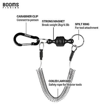 Booms Fishing MRC Magnetic Net Release for Fly Fishing, Magnetic Quick Release Keychain, Magnet Clip Release with Coiled Lanyard or Carabiners - style: 1pc Magnetic Release & Lanyard