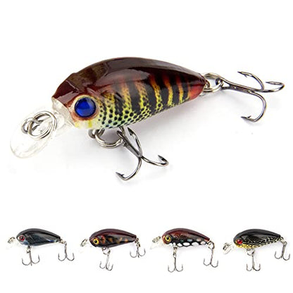 Micro Fishing Lures Crankbaits Baits Lure，Mini Fishing Lure Swimbaits Micro Crank Baits Topwater Lures for Freshwater Saltwater Bluegill Pumpkinseeds Trout Perch with Tackle Boxes - color: M01