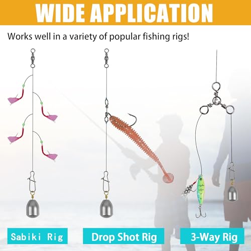 Fishing Weights Sinkers Kits,Drop Shot Weights,Iron Fishing Sinker,Bass Casting Sinkers for Saltwater Freshwater Catfish Weight 21pcs/50pcs - style: 21pcs (5 Size)