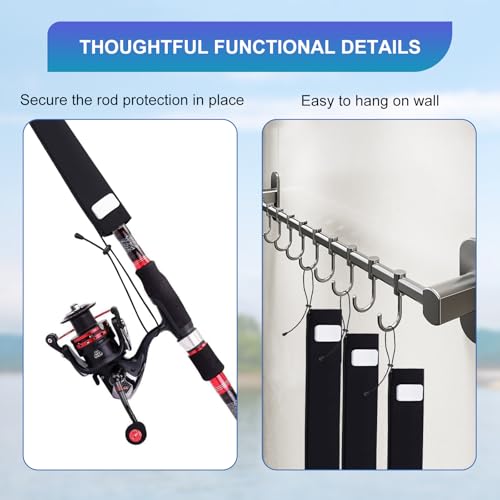 Neoprene Fishing Rod Sleeve Protective Rod Covers for Fishing Pole Sleeve Hook-Resistant Rod Storage Case – Fishing Pole Protective for Storage & Transportation - size: 1pcs 74.8"