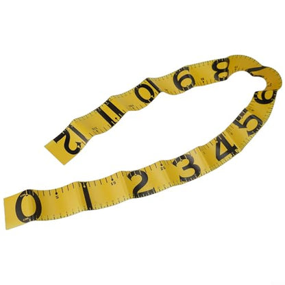 Fish Measuring Tape 120cm PVC Folding Ruler with Winding Board for Precision Fishing Tool Red White Green Yellow Blue(Yellow)