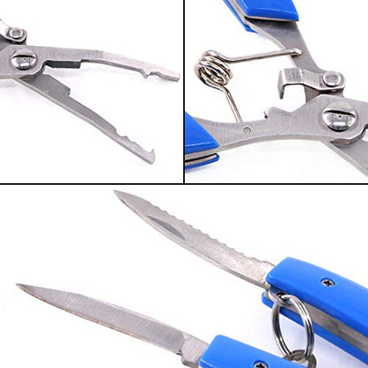 Swpeet 2Pcs Fishing Gear Set, Fisherman Professional Fishing Glove with Magnet Hooks Release and Fishing Pliers Cutters Split Ring Pliers Hook Remover Fish Holder Sheath Lanyard - color: Left, size: Large