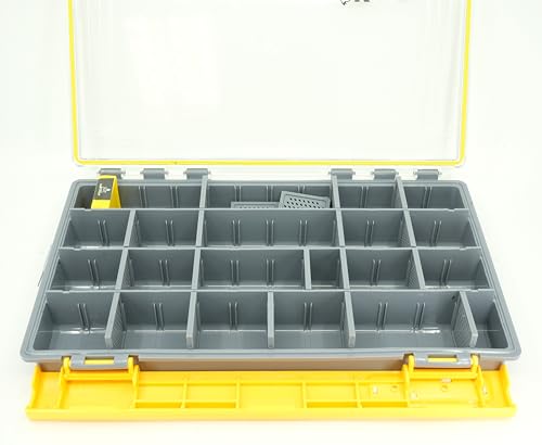 Kingfisher Fishing Fly Fishing Boat Streamer Storage Box with Removable Dividers - Yellow