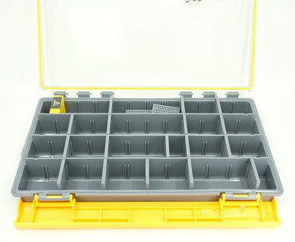 Kingfisher Fishing Fly Fishing Boat Streamer Storage Box with Removable Dividers - Yellow
