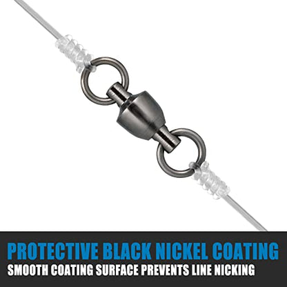 Dr.Fish 20 Pack Ball Bearing Fishing Swivels, Swivels Fishing Tackle Saltwater, Freshwater Stainless Heavy Duty Lure Leader Line Connector #5 - size: #5-230LB(0.95")