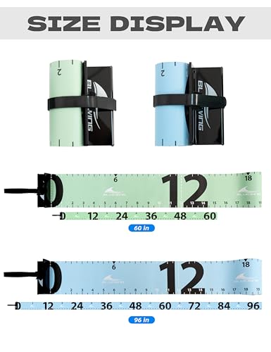BLUEWING 60"" Fishing Ruler Portable Roll Up Fishing Ruler Folding Fish Measuring Tape with Bump Board Waterproof Fishing Measurement Tool, Green - 60in - color: Green - 60in