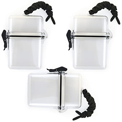 Sport Waterproof Case ID Card Badge Holder Floating Sports Case Heavy Duty Durable Locker Dry Box Fishing License Holder Waterproof(Clear 3Pcs) - color: White