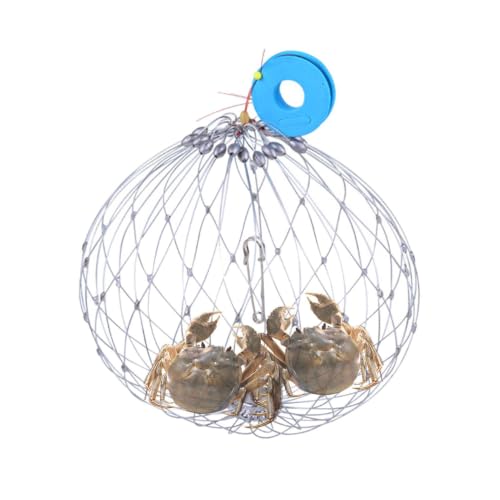 Soft Fishing Net Automatic Opening Closing Soft Steel Wire Multi-Functional | Fishing Accessories Fishing Net Multi-functional for Crabbing Lobster Crayfish Outdoor Inland Saltwater Lake River Mar - size: Diameter 52cm