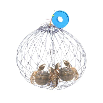 Soft Fishing Net Automatic Opening Closing Soft Steel Wire Multi-Functional | Fishing Accessories Fishing Net Multi-functional for Crabbing Lobster Crayfish Outdoor Inland Saltwater Lake River Mar - size: Diameter 52cm