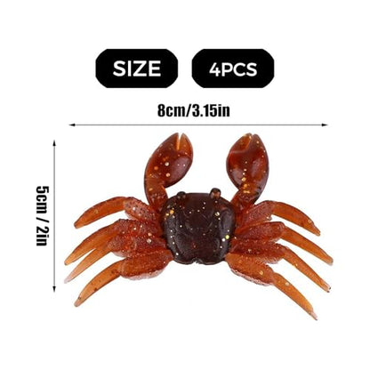 15PCS Crab Bait Kit - Artificial Silica Gel Lures, Lifelike 3D Soft Crab Lures for Freshwater Fishing