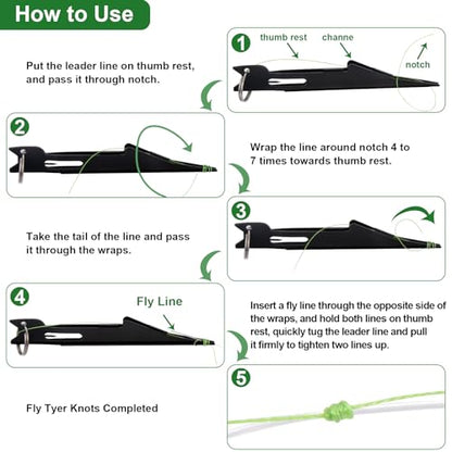 HINZIC 2 Pack Fast Knot Tyer for Fishing Line, Stainless Steel Quick Fly Nail Knot Tying Tool Equipment for Fishing Hooks Lures Ties