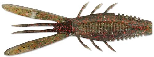 CrushCity Bronco Bug Soft Plastic Bass Lure, Dual-Action Creature Bait with Hinged Arms & Subtle Leg Movement - color: California Craw, size: 4"