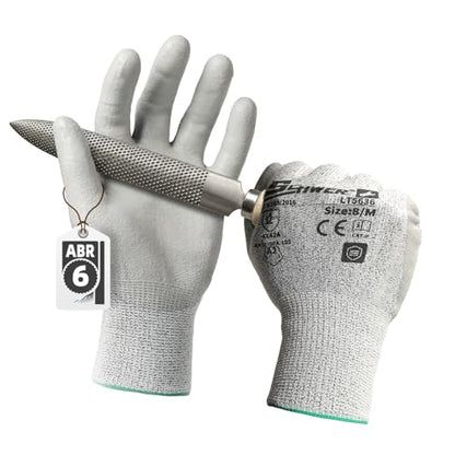 Schwer Safety Work Gloves with Certified Level 6 Abrasion Resistance, ANSI A2 Cut Resistant Fishing & Gardening Gloves with Grip, General Working Gloves for Construction, Mechanic, LT5636, M - size: Medium, style: 1 Pair