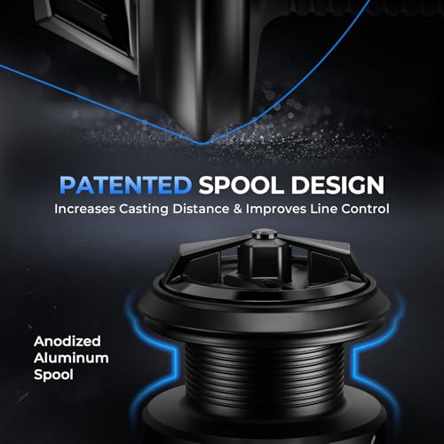 KastKing Spartacus II Plus Spinning Reel – IPX5 Waterproof Freshwater/Saltwater Fishing Reel, 22LB Drag, 5.2:1 Gear Ratio, 7+1 Stainless Steel Bearings, Instant Anti-Reverse, Anodized Aluminum Spool - size: 4000