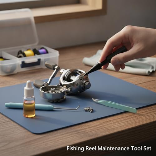 Fishing Reel Maintenance Tool Set, Metal Bearing Service Tool and Gear Service Kit for Spinning and Baitcasting Reels (Set of 3) - color: Black