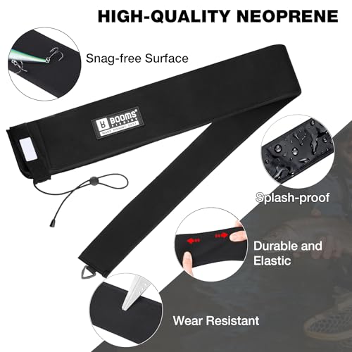 Booms Fishing Neoprene Rod Sleeve: Fishing Pole Sleeve - Protective Rod Socks with Hanging Loop & Adjustable Lanyard - RS8/9 Floating Pole Covers for Casting/Trolling, Spinning, Fly Rods - size: 68", style: Casting/Trolling
