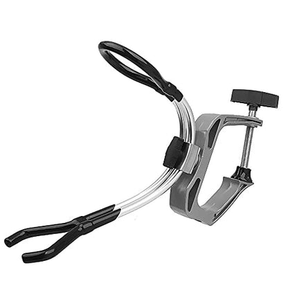 HiUmi Heavy Duty Boat Marine Aluminium Alloy Fishing Rod Pole Stand Bracket Support Holder Adjustable Clamp Fishing Tackle Tool (Aluminum, 2Pack)