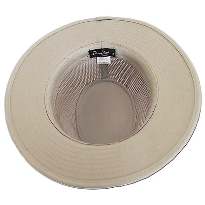 Panama Jack Men's Original Canvas Safari Sun Hat, UPF 50+ Sun Protection Cap, 2.5" Brim - color: Beige, size: Large