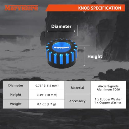 Tension Mechanical Brake Knob, Zero Adjuster Cap, Compatible for Shimano Curado MGL, SLX DC, SLX DC XT Baitcasting Reels - color: Blue Black