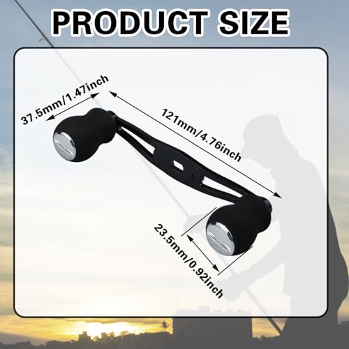 2-Pack Replacement Fishing Reel Handles, EVA Grip Baitcaster Handle Compatible with Abu Garcia Daiwa, Left or Right Side Installation, Aluminum Rocker Arm