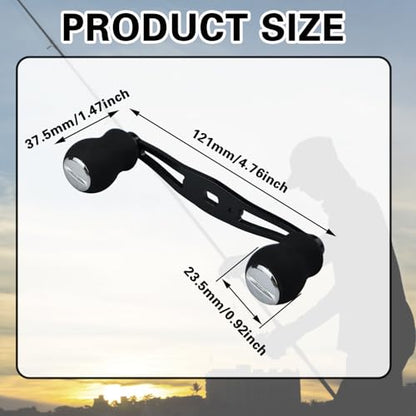 2-Pack Replacement Fishing Reel Handles, EVA Grip Baitcaster Handle Compatible with Abu Garcia Daiwa, Left or Right Side Installation, Aluminum Rocker Arm