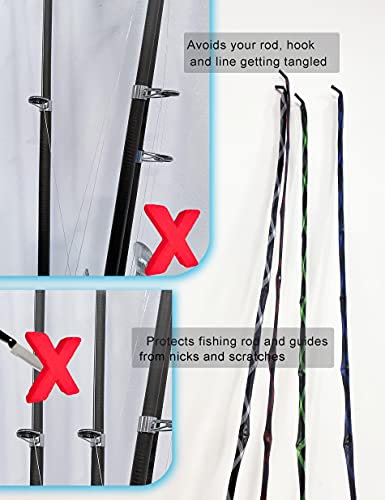 Rod Socks Fishing Rod Sleeve, Rod Covers for Spinning Baitcasting Rod Fishing Pole Covers with Elastic Strap
