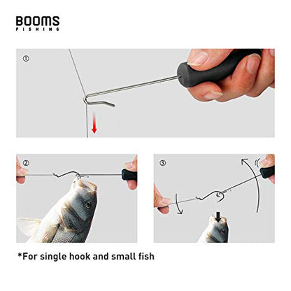 Booms Fishing R05 Fish Hook Remover, Dehooker for Saltwater and Freshwater, 7 inch Fish Hook Quick Removal Device, Portable Fish Accessories and Tools, 2pcs - color: Black, 2pcs