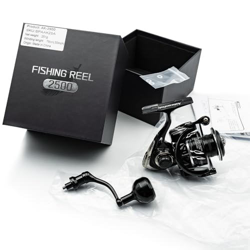 Ashconfish AK Spinning Reel -Ultra-Strong Aluminum Body, Over 25lbs Drag, Anti-Reverse Bearings, 8+1 Double-Shielded Stainless-Steel BB Design for Saltwater & Freshwater Fishing - size: 6000(IPX6)