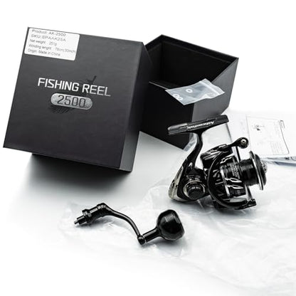 Ashconfish AK Spinning Reel -Ultra-Strong Aluminum Body, Over 25lbs Drag, Anti-Reverse Bearings, 8+1 Double-Shielded Stainless-Steel BB Design for Saltwater & Freshwater Fishing - size: 6000(IPX6)