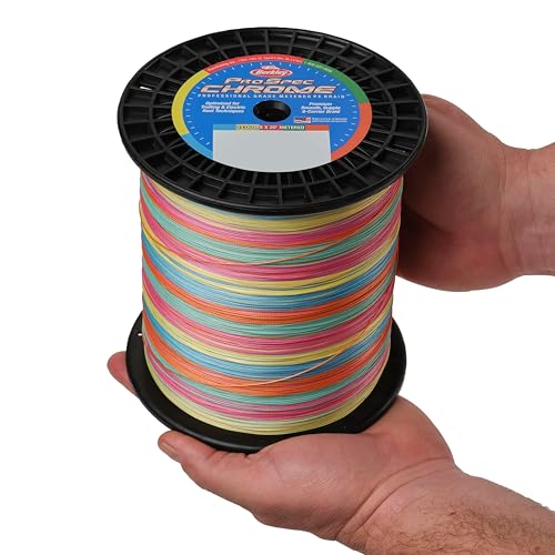 Berkley ProSpec Chrome Braided Fishing Line, 5-Color Metered, 65 lb | 29.4 kg, 3500 yd | 3200 m, Suitable for Saltwater Environments