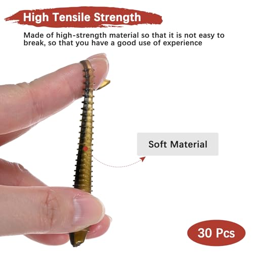 Soft Fishing Lures - Paddle Tail Swim Bait for Bass, Trout in Saltwater & Freshwater - Rigged with Hooks - Durable ABS Plastic - color: Dark Gold, size: 2.95"