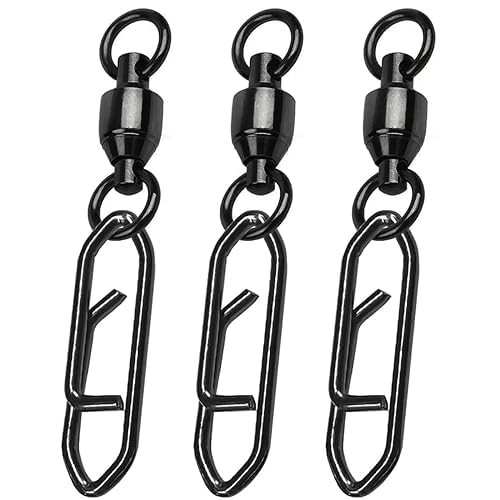 Snap Fishing Swivels Ball Bearing Swivel High Strength Fishing Swivels Saltwater Stainless Barrel Swivel for Freshwater - size: Size 0+S (31lb) 50 PCS