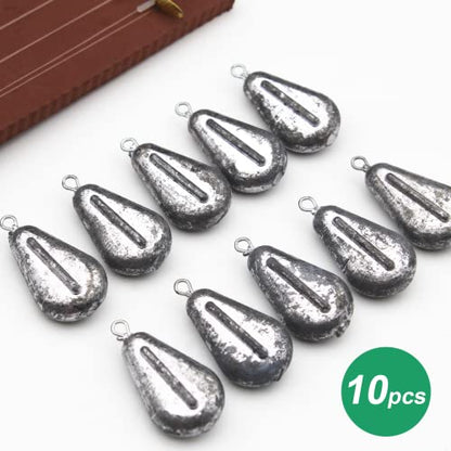 10pcs Fishing No-Roll Sinker Fishing Lead Weights Fishing Sinker Weights Assorted 10g 30g 50g Olive Heart Bass Casting for Catfish Rig, Surf Fishing - style: 30g/1.05oz-10pcs