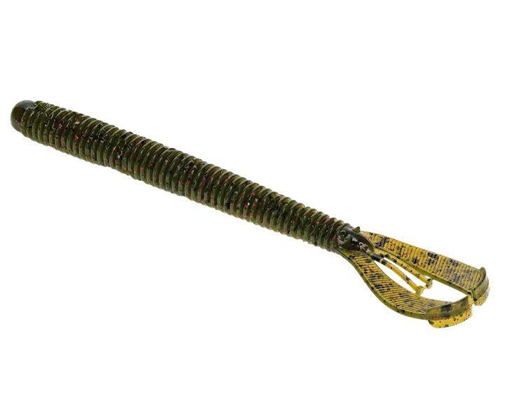 Strike King Rage Twin Tail Menace Worm Soft Bait Fishing Lure, 6", 2 Rage Flange Tails - color: Watermelon Seed with Red Flake