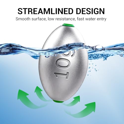Fishing Egg Lead Sinkers Kit, 20pcs/25pcs Oval Shot Drop Weights Sinker for Bass Carp Catfish Saltwater Freshwater Casting Bottom Fishing Tackle (0.35oz/0.53oz/0.7/1oz) - color: 3/8oz-25pcs