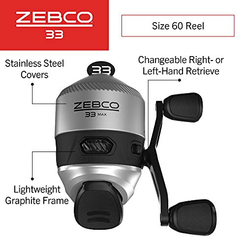 Zebco 33 Spincast Reel and Fishing Rod Combo, 6-Foot 2-Piece Fiberglass Rod with EVA Handle, Quickset Anti-Reverse Fishing Reel with Bite Alert - style: 6.5 Foot - Max Spincast