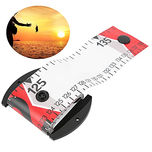 138 X 5cm PVC Fish Measuring Ruler, Foldable Fish Measuring Tape with Cm Inch Scale, Compact 8 X 5.5cm Roll, for Boat Kayak Ice Fishing Anglers (Red) - color: Red