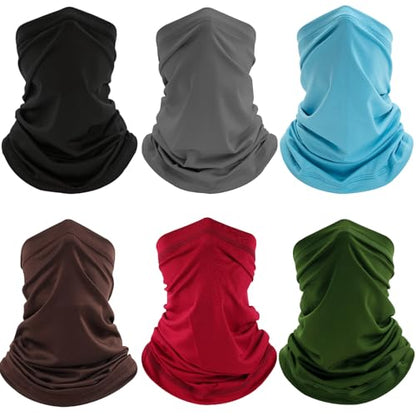 Neck Gaiter 6 Pack UV Protection Cooling Hiking Face Cover MenWomen - color: Multicoloured 05