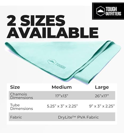 Tough Outfitters Quick Dry Towel - Travel Towel Fast Drying Lightweight - Compact Microfiber Towels for Body Camping Swim Beach Camp Backpacking - Quick Dry for Swimmers - color: Large - 26" X 17" - Aqua