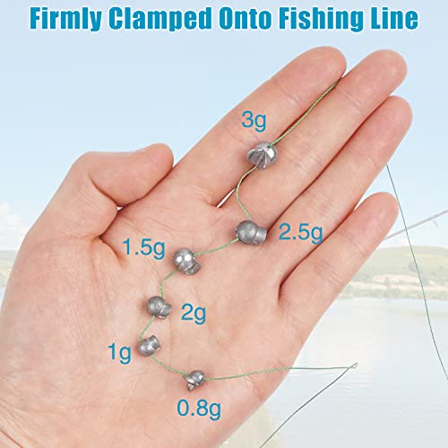100pcs Split Shot Fishing Weights Removable Round Fishing Weights Sinkers Clip On Split Shot Weights Fly Fishing Line Sinkers for Freshwater Saltwater - size: 100pcs-2.5g