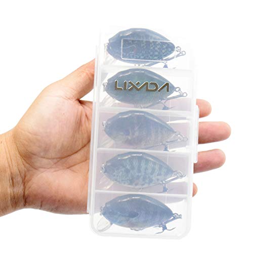 Fishing Lure, 5PCS Fishing Lures 6cm 15g Mini Wobbler Fishing Lure Artificial Hard Bait Crankbait with Tackle Box for Fish Bass Fishing Tackle