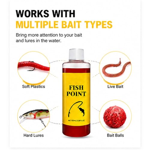 Concentrated Fish Attractant Liquid, Red Worm Fishing Scent Spray for Bait & Lures, 100ml Fish Bait Additive for Trout, Bass, Panfish, Lake River Dock & Freshwater Fishing Gear - color: 1PC