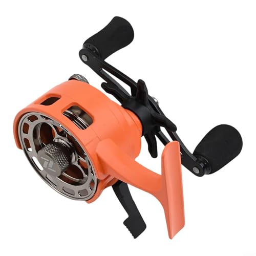 Minhe Inline Ice Fishing Reel With 3 21 Gear Ratio, 3+1 Ball Bearings, And Magnetic Drop System For Smooth Functionality(right hand orange) | Ice Fishing