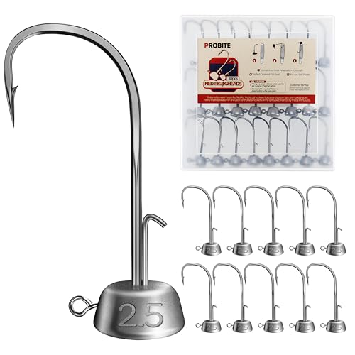 Ned Rig Jig Heads Kit – 30pcs Mushroom Jighead Hooks for Bass & Crappie Fishing Lures, Perfect for Soft Plastic Baits in Freshwater & Saltwater - size: 1/12oz